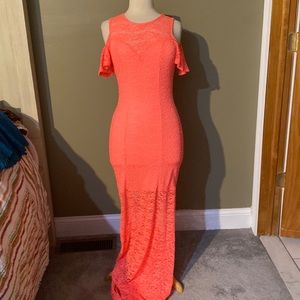 Coral summer long dress